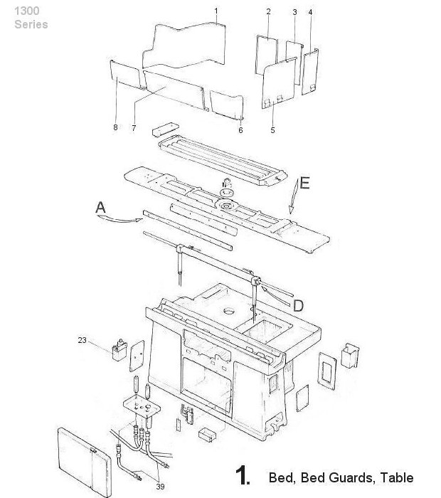Bed, Bed Guards, Table